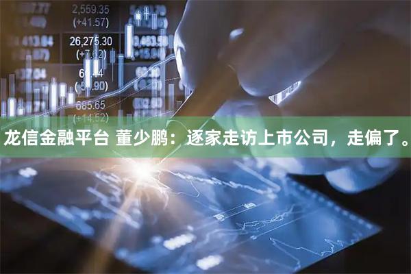 龙信金融平台 董少鹏：逐家走访上市公司，走偏了。