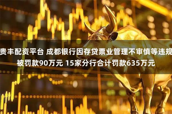 贵丰配资平台 成都银行因存贷票业管理不审慎等违规被罚款90万元 15家分行合计罚款635万元